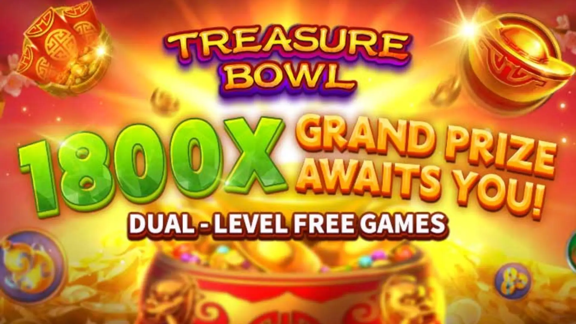 Multiplicadores Treasure Bowl 4444game - 7777x Máximo com Tigela Dourada
